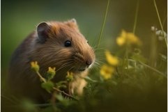 Gopher in field with wild flowers closeup photo. Generate ai Product Image 1