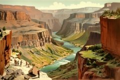 Grand canyon view vintage. Generate Ai Product Image 1