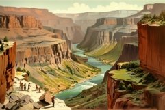 Grand canyon view vintage. Generate Ai Product Image 1