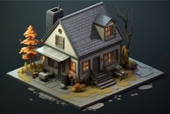 Structured Gray house isometric. Generate Ai Product Image 1
