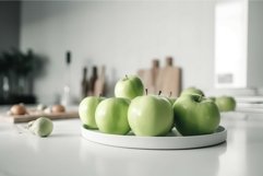 Green apples table. Generate Ai Product Image 1