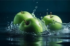 Green apples splash. Generate Ai Product Image 1