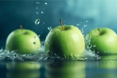 Green apples water. Generate Ai Product Image 1