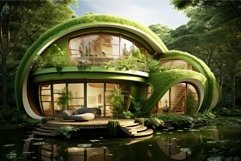 Sustainable Green eco house. Generate Ai Product Image 1