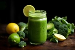 Nutritious Green fruit smoothie. Generate Ai Product Image 1