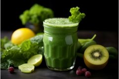 Vibrant Green fruit smoothie. Generate Ai Product Image 1