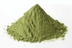 Green matcha tea powder table. Generate Ai Product Image 1