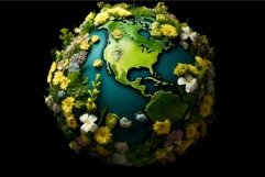 Fertile Green planet earth cover. Generate Ai Product Image 1