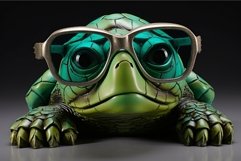 Green turtle glasses funny. Generate Ai Product Image 1