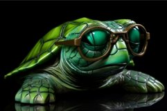 Green turtle glasses funny. Generate Ai Product Image 1