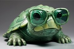 Green turtle glasses funny. Generate Ai Product Image 1