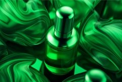 Green vial bottle view. Generate Ai Product Image 1