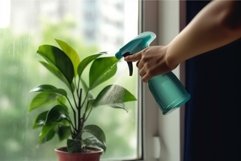 Hand spraying plants. Generate Ai Product Image 1