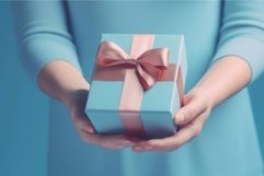 Hands cradle gift box party. Generate Ai Product Image 1