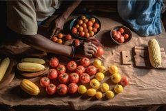 Tomato harvest table. Generate Ai Product Image 1