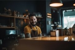 Happy barista smiling. Generate Ai Product Image 1