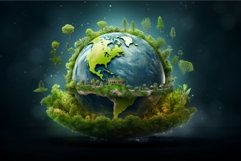 Green Happy earth day. Generate Ai Product Image 1