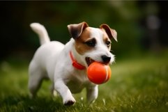 Jack russel play dog ball. Generate Ai Product Image 1