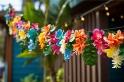 Fragrant Hawaii garland flowers. Generate Ai Product Image 1