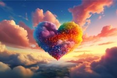 Ethereal Heart clouds colorful. Generate Ai Product Image 1