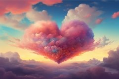 Whimsical Heart clouds colorful. Generate Ai Product Image 1