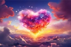 Vibrant Heart clouds colorful. Generate Ai Product Image 1
