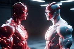White and red hero. Generate Ai Product Image 1