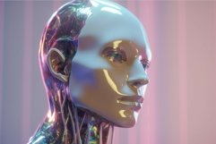 Human face robotic head. Generate Ai Product Image 1
