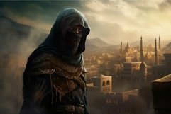 Vigilant Hooded warrior man. Generate Ai Product Image 1