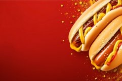 Appetizing Hotdog background. Generate Ai Product Image 1