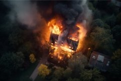 House in fire burn. Generate Ai Product Image 1