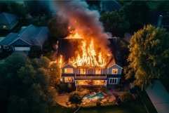 House in fire damage. Generate Ai Product Image 1