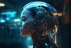 Human head robot. Generate Ai Product Image 1