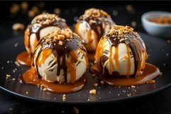 Creamy Ice cream balls. Generate Ai Product Image 1