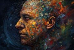 Colorful abstract human galaxy. Generate Ai Product Image 1