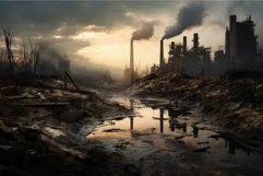 Excessive Industry factory pollution. Generate Ai Product Image 1