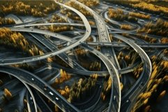Congested Intersection highway road. Generate Ai Product Image 1