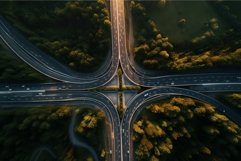Asphalted Intersection highway road. Generate Ai Product Image 1