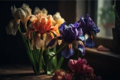 Iris bouquet fall. Generate Ai Product Image 1