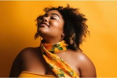 Joyful plus size model studio photo. Generate Ai Product Image 1