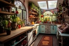 Inviting Kitchen boho rustic. Generate Ai Product Image 1