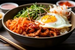 Flavorful Korean kimchi bowl. Generate Ai Product Image 1
