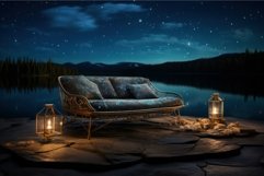 Comfortable Lake sofa nature. Generate Ai Product Image 1