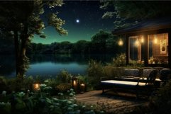 Lake sofa sky outside. Generate Ai Product Image 1