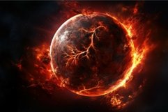 Lava planet in space. Generate Ai Product Image 1