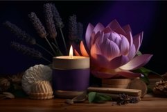 Lavender sandalwood decoration in darkness. Generate ai Product Image 1