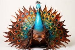 Vibrant Leather colorful peacock helm. Generate Ai Product Image 1