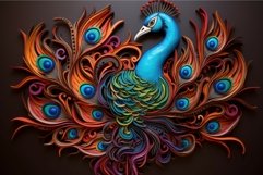 Durable Leather colorful peacock. Generate Ai Product Image 1