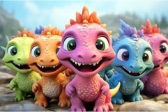 Adorable Cute dinosaurs kids. Generate Ai Product Image 1