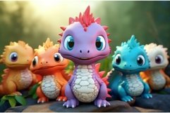 Colorful Cute dinosaurs kids. Generate Ai Product Image 1